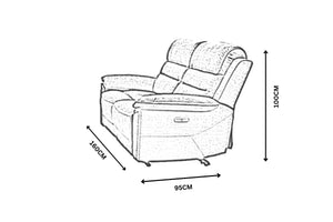 Kai Fabric Electric Two Seater Recliner