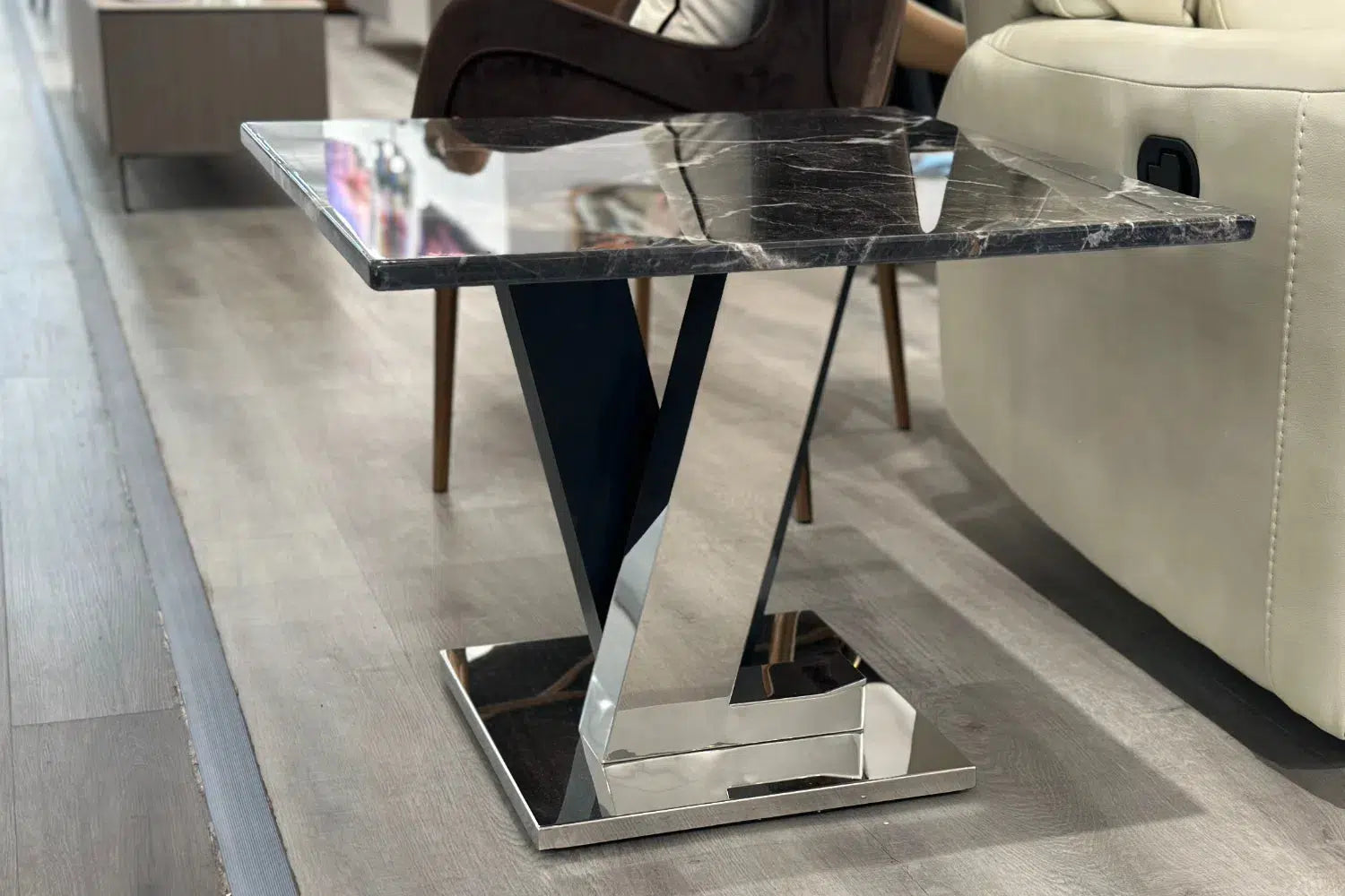 Dennis Marble Lamp Table - Ex Display-Adore Home Living