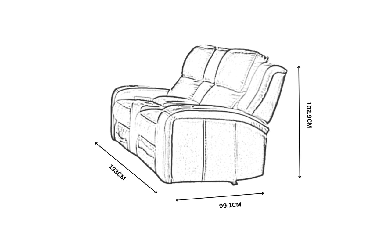Edwards Electric 2 Seater Recliner Sofa