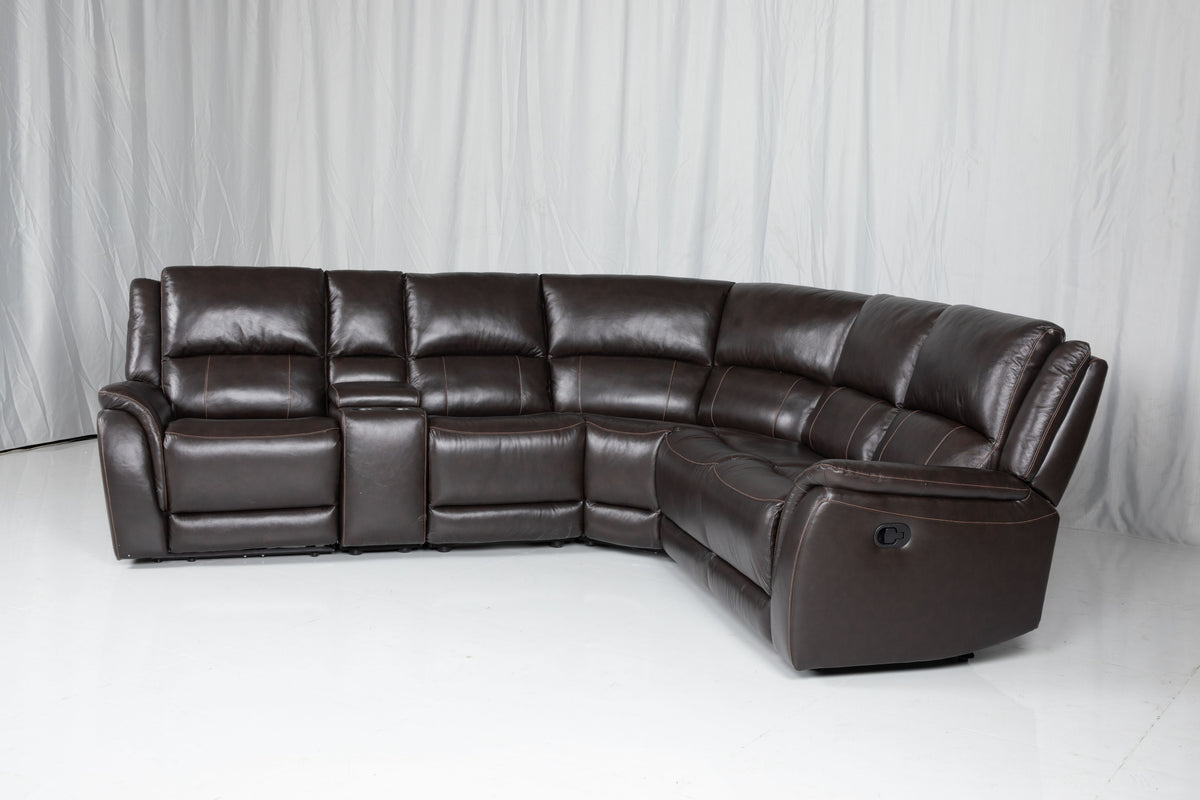 Everett Full Leather Corner Lounge