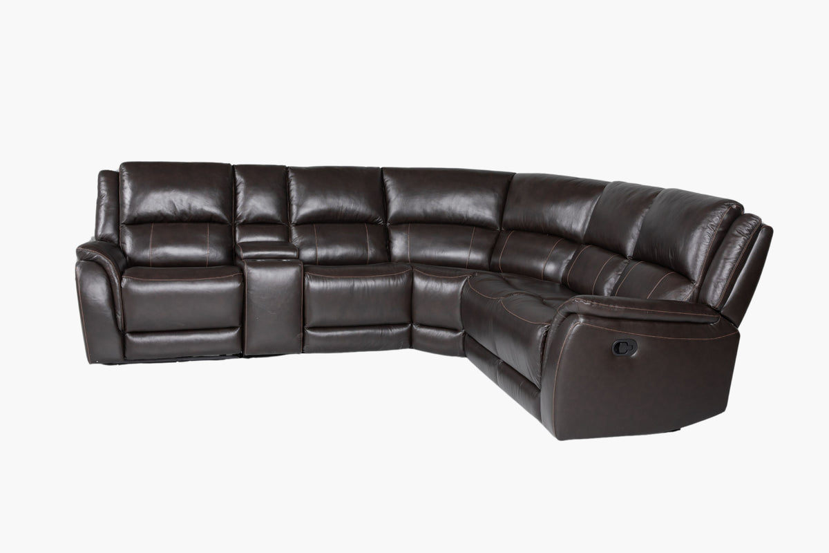 Everett Full Leather Corner Lounge