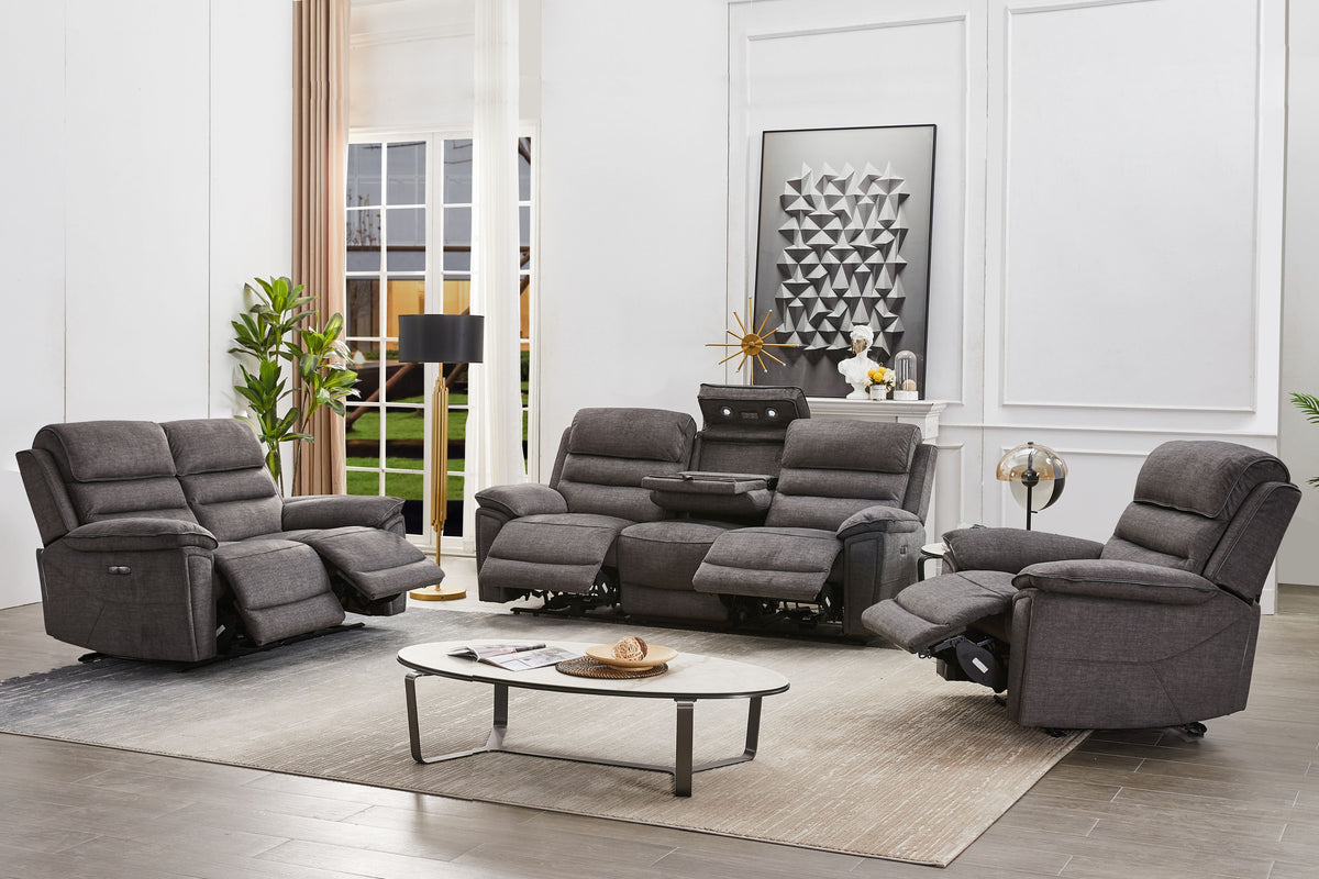 Kai Fabric Electric Recliner Lounge Suite