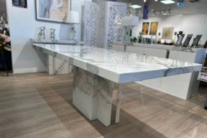 Albert White Marble Dining Table - Ex Display-Adore Home Living