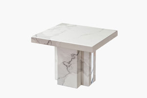 Albert Marble Lamp Table - LUXURY WHITE