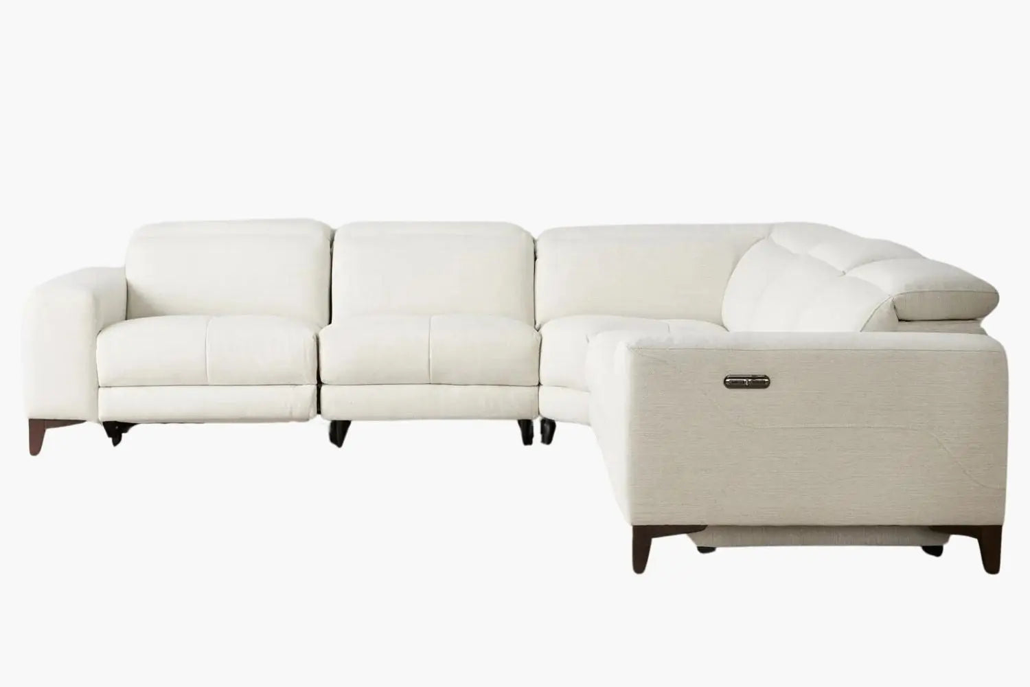 Alcara Corner Electric Recliner Lounge - Shadow White 