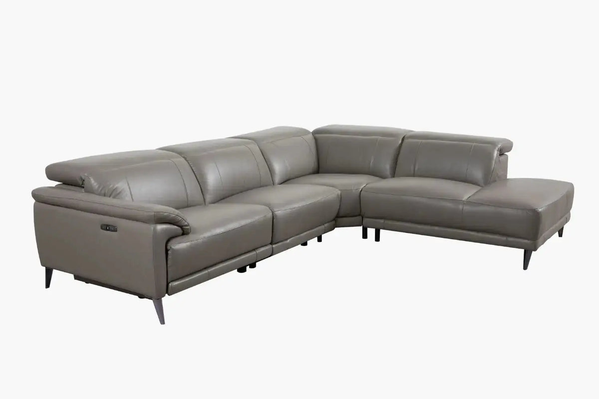 alinac leather corner chaise lounge