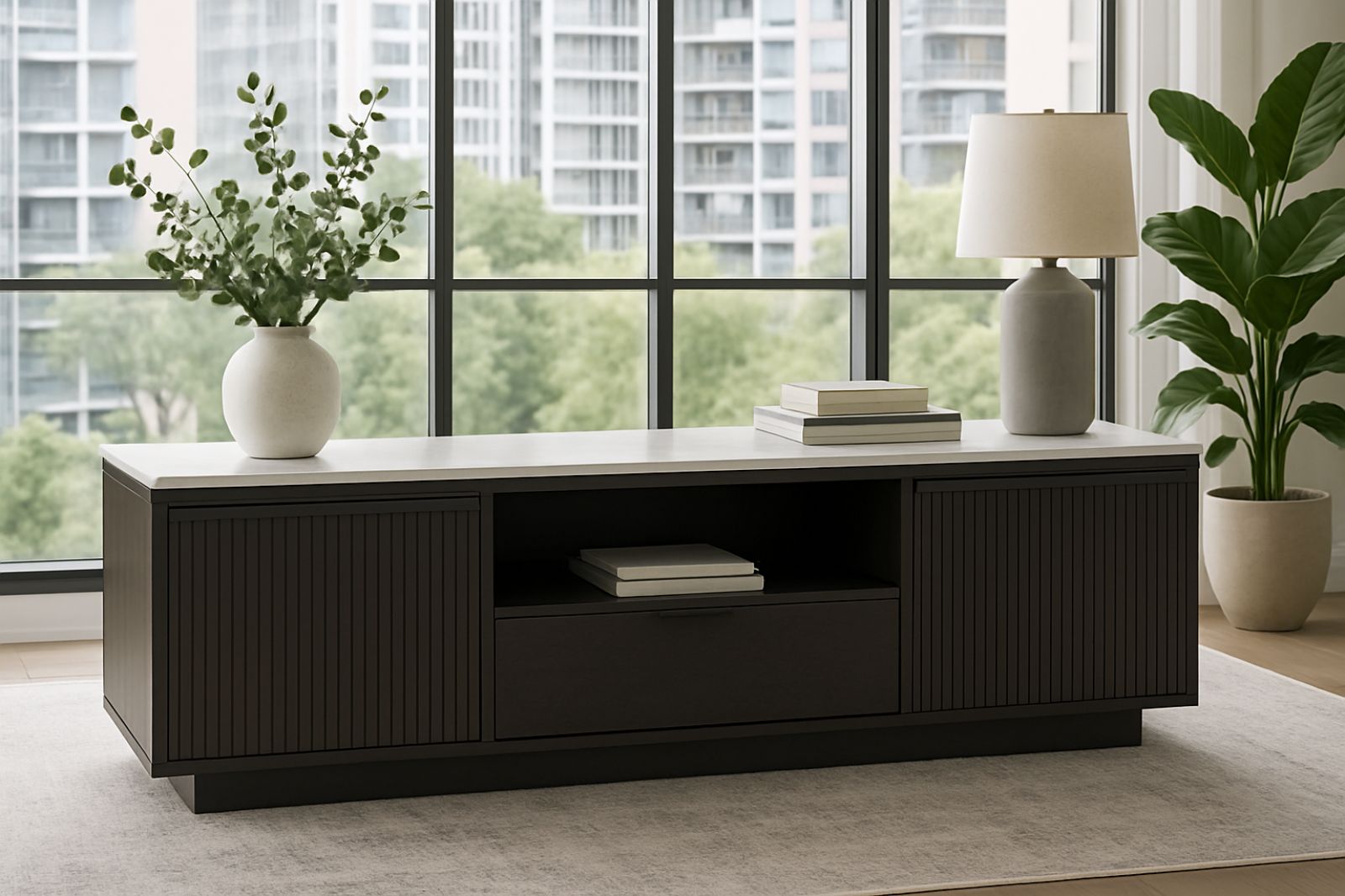 Asura Ceramic Top TV Stand - White