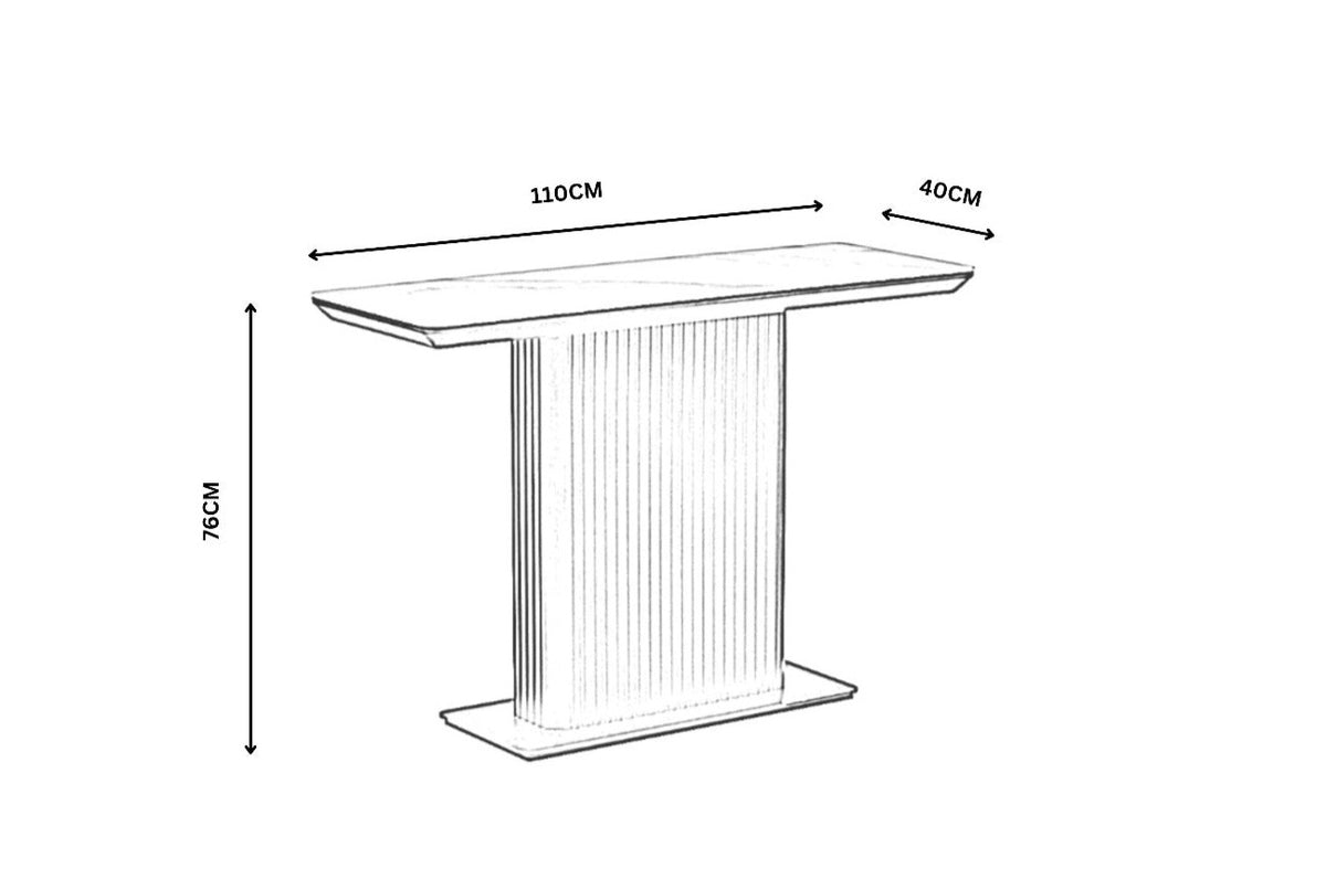 Asura Ceramic console table size