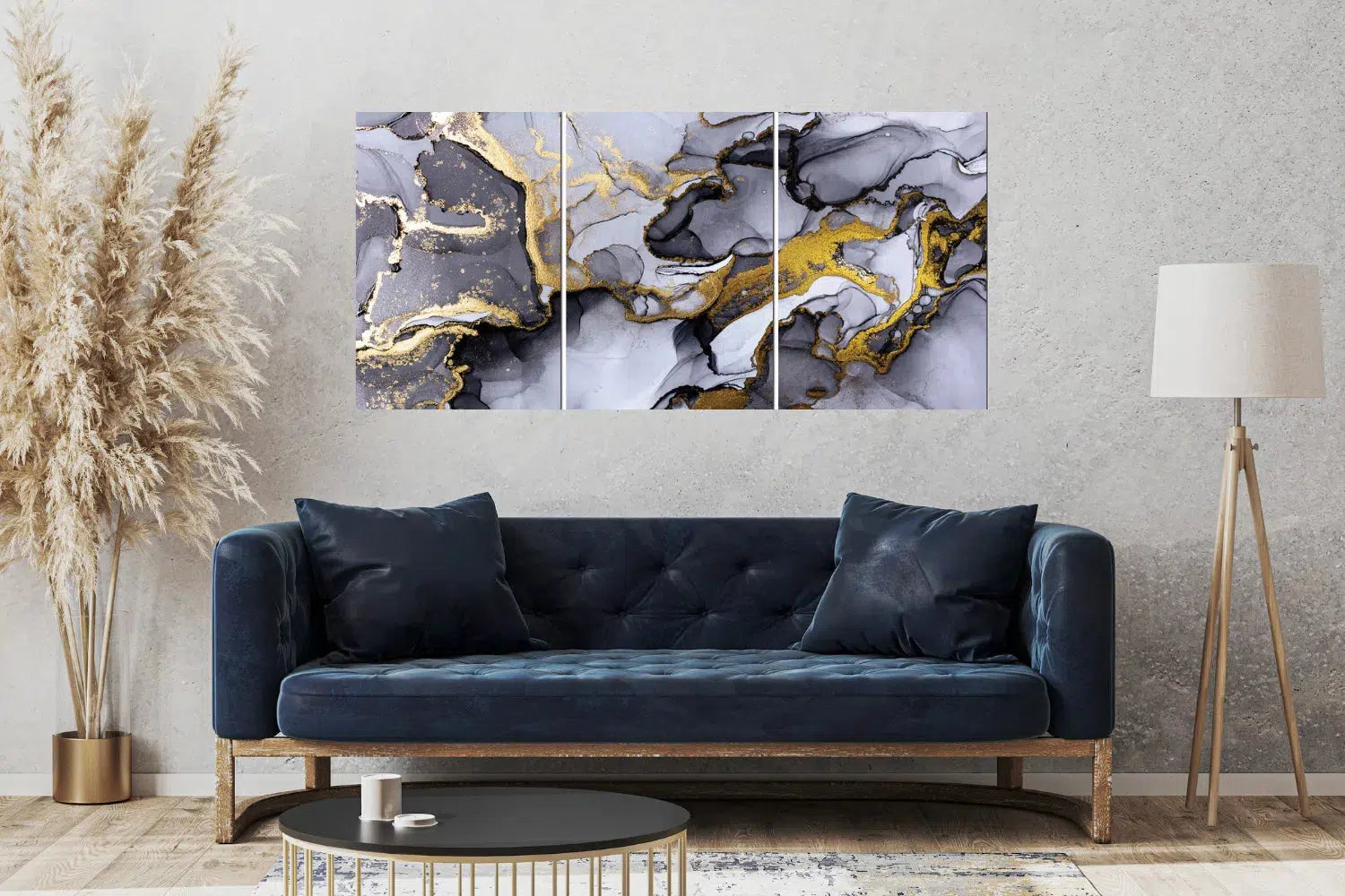 Black, Grey and Gold Abstract-Adore Home Living