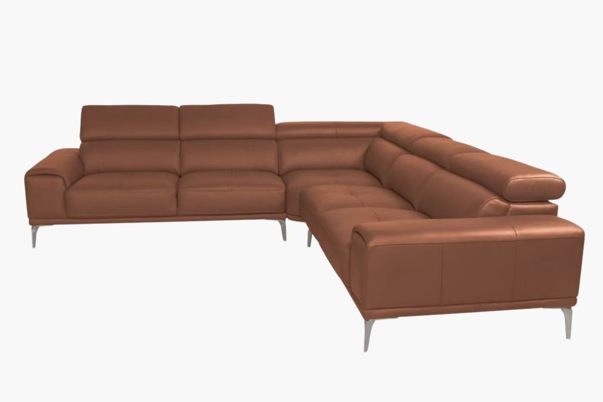 Bologna Leather Corner Lounge - Navy