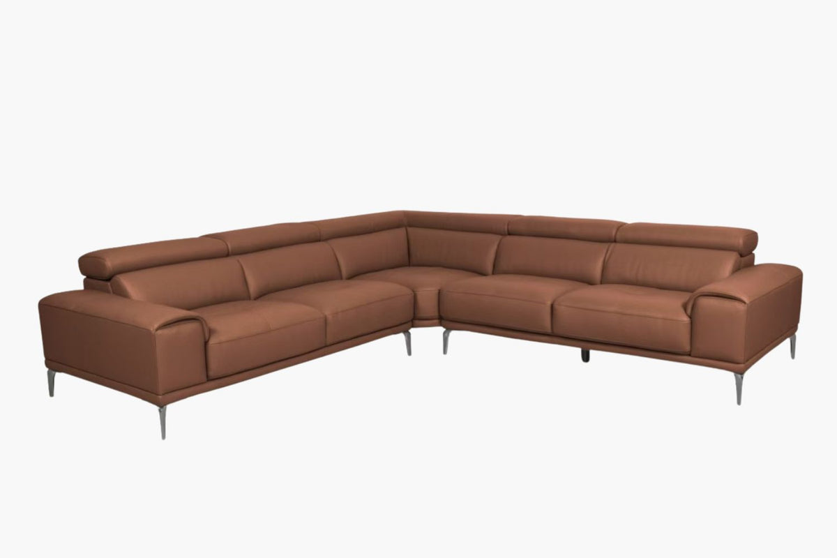 Bologna Leather Corner Lounge - Camel