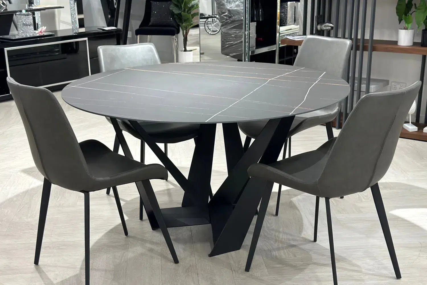 Byrne Round Ceramic Dining Table - Ex Display-Adore Home Living