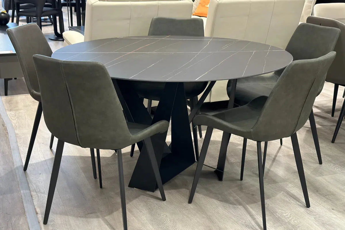 Byrne Round Ceramic Dining Table - Ex Display-Adore Home Living