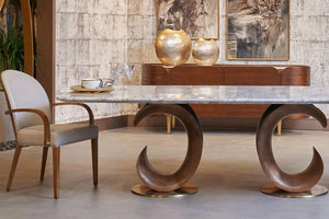Cataleya Natural Marble Top Dining Table-Adore Home Living