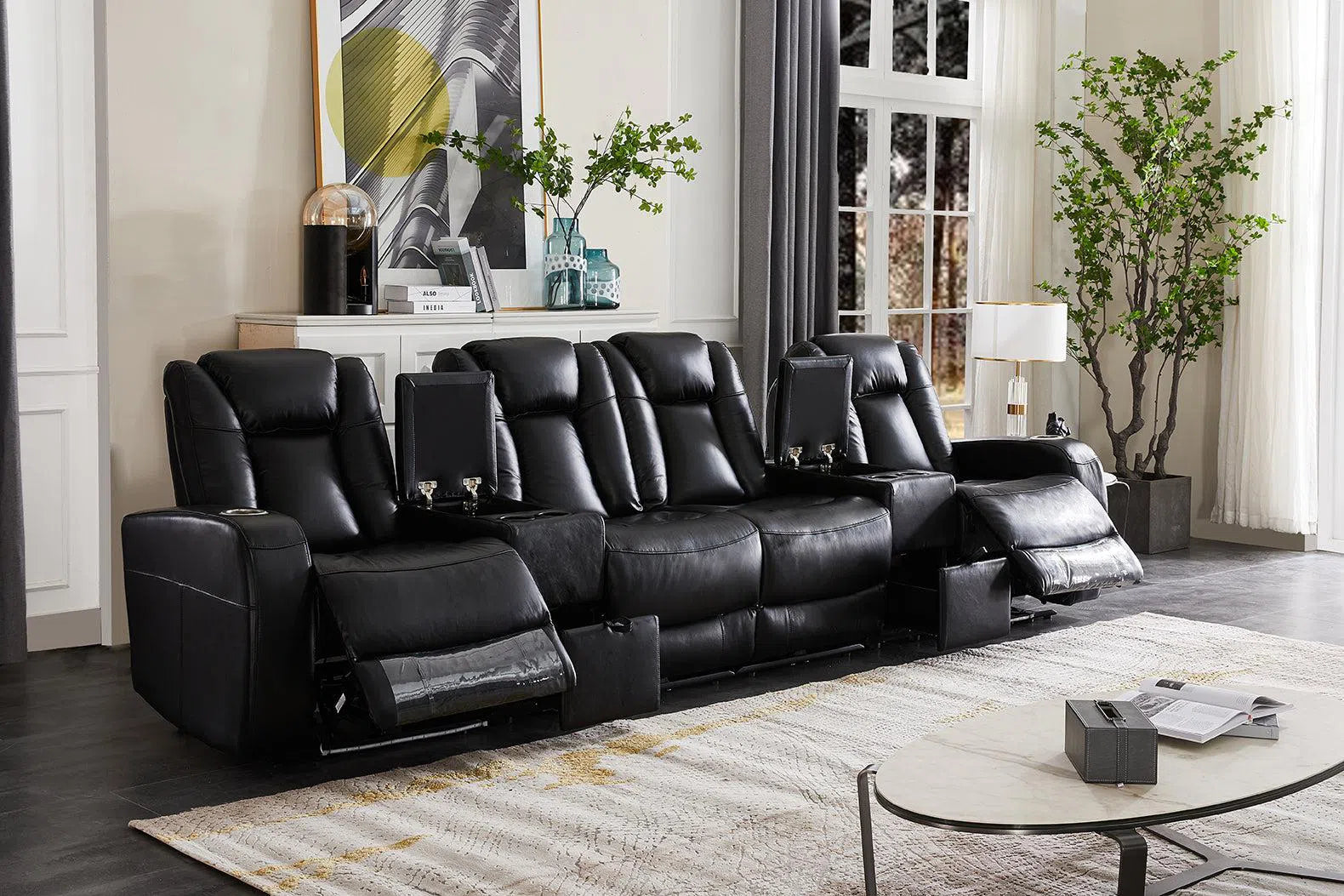 Chambers Leather Theatre Lounge-Adore Home Living