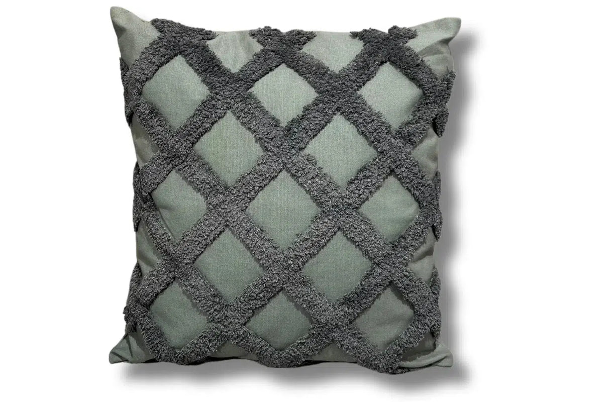 Check Cushion - Grey-Adore Home Living