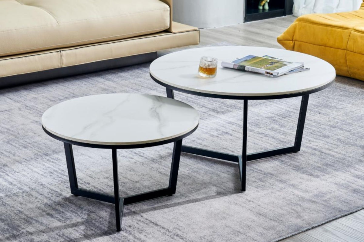 Christian stone top coffee table set