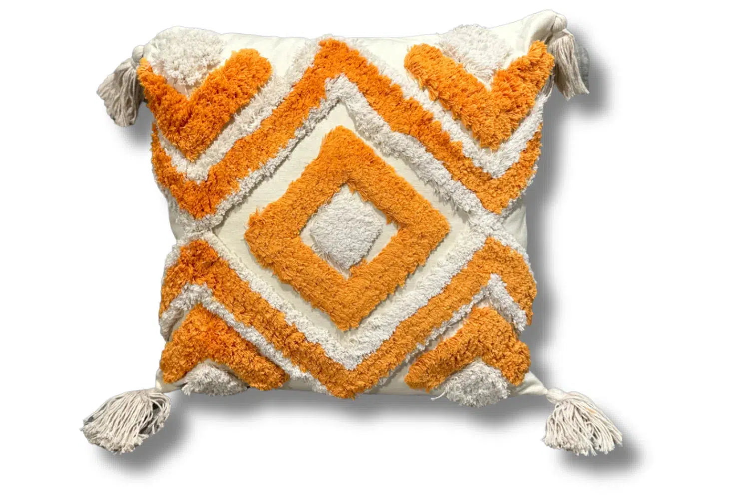 Cushion 2193-2- White & Orange-Adore Home Living