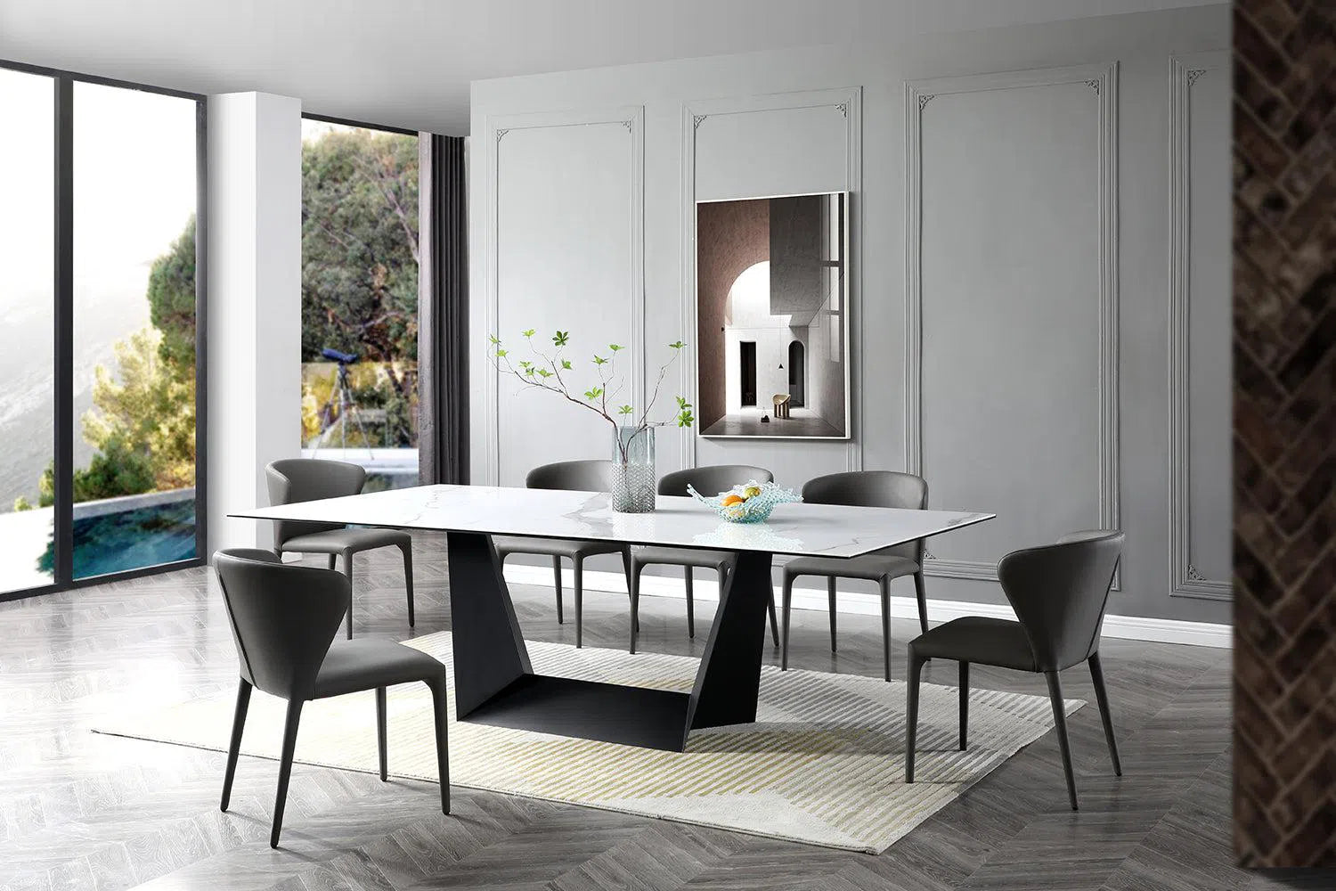Eason Ceramic Top Dining Table-Adore Home Living