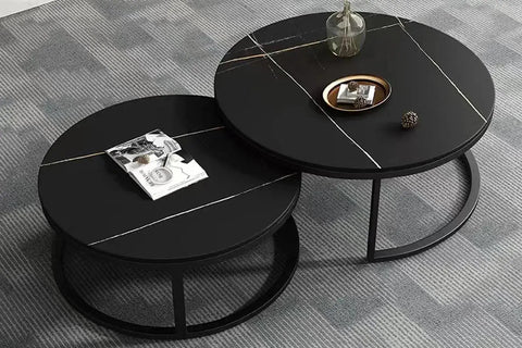 Edith Sintered Stone Top Coffee Table - Black - Adore Home Living - Coffee Table - bd2024, blknov2024, coffee table, sale