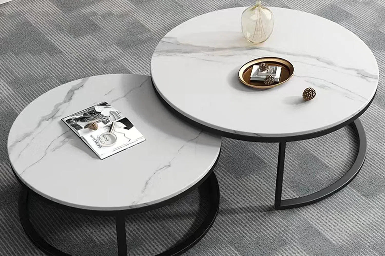 Edith Sintered Stone Top Coffee Table-Adore Home Living