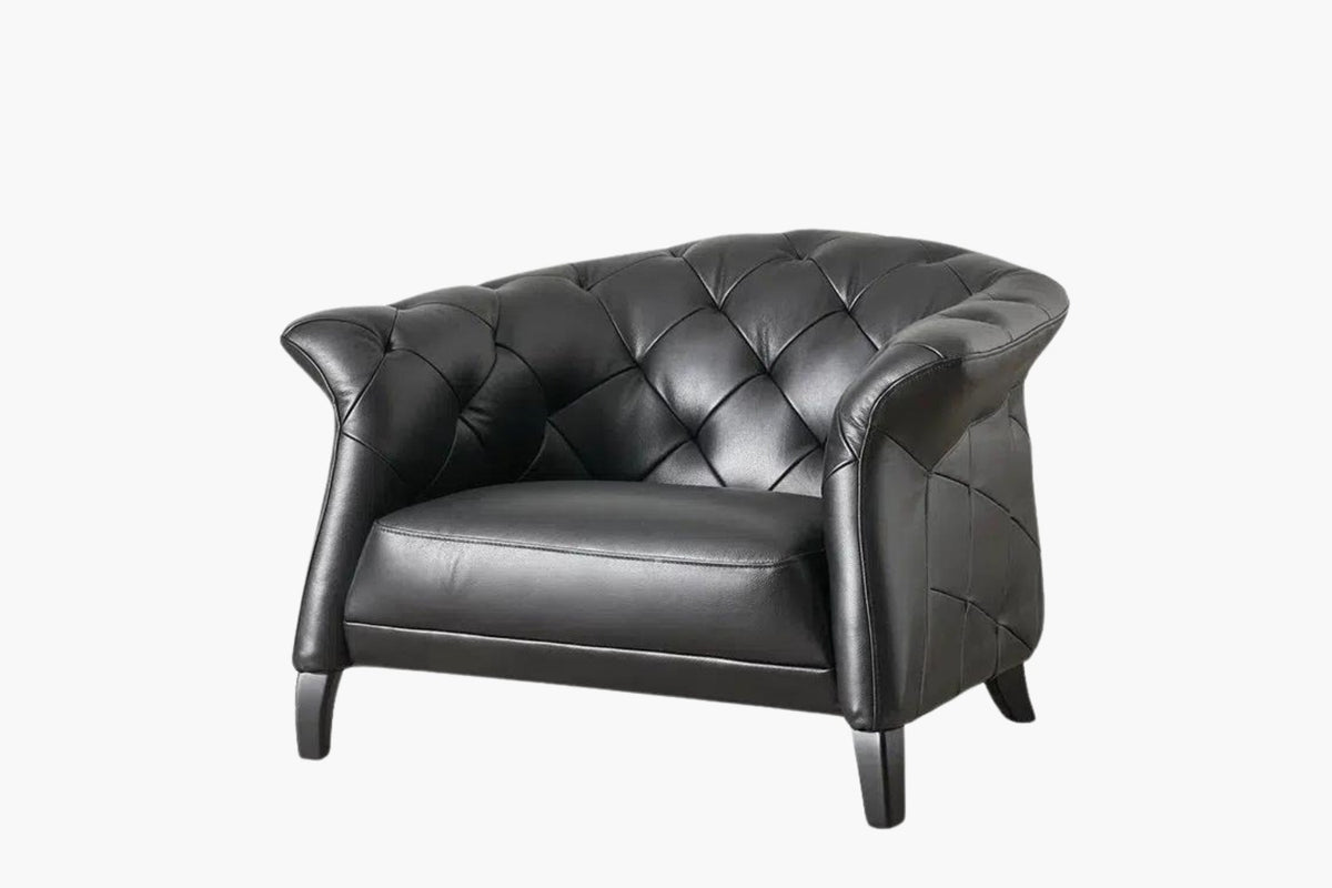 Gonzales Chesterfield Leather armchair black