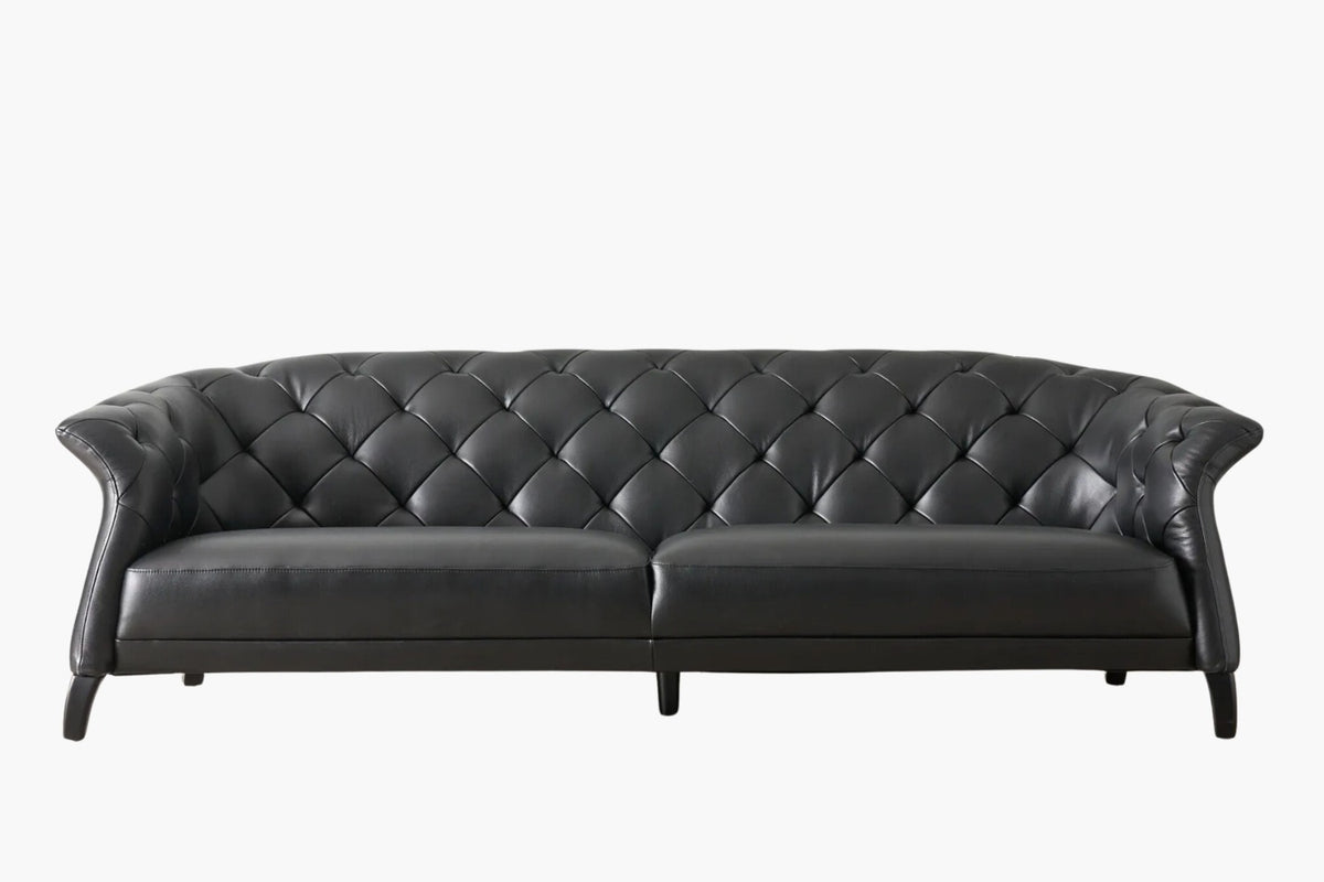 Gonzales Chesterfield Leather sofa 3 seater black
