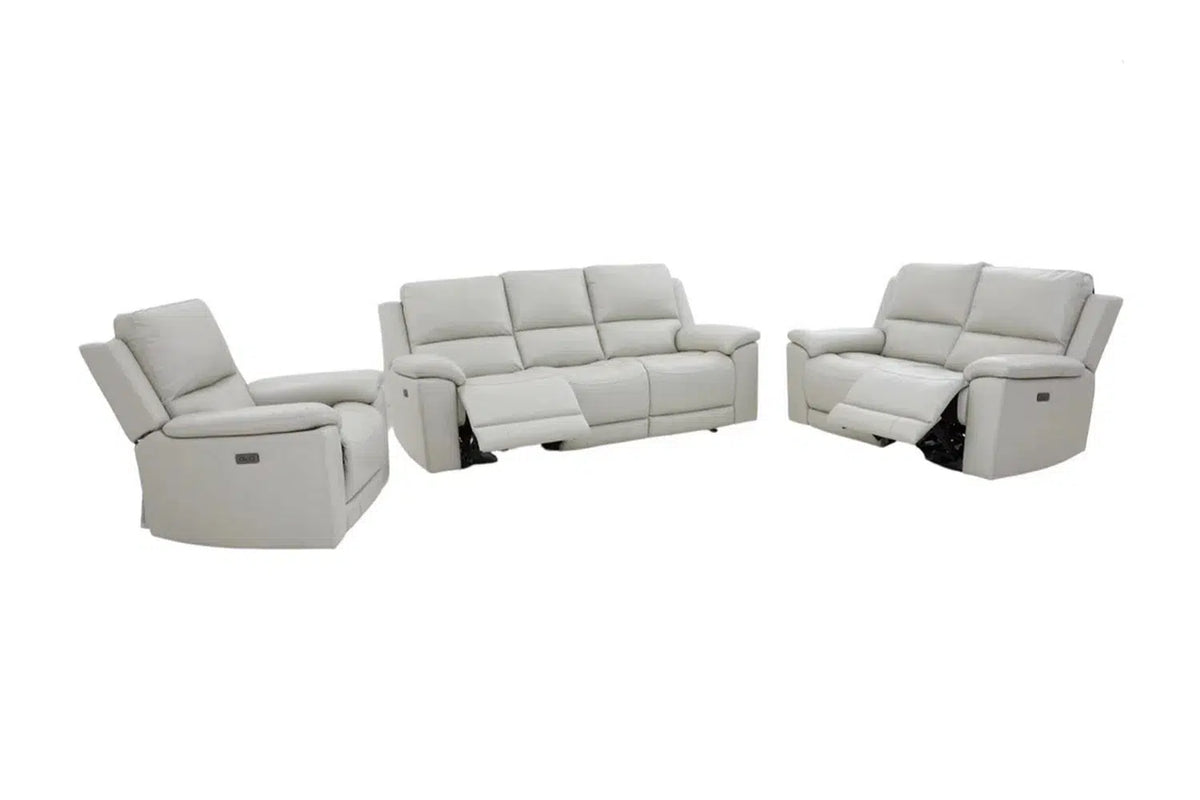 Hilton Full Leather Electric Three Seater-Adore Home Living