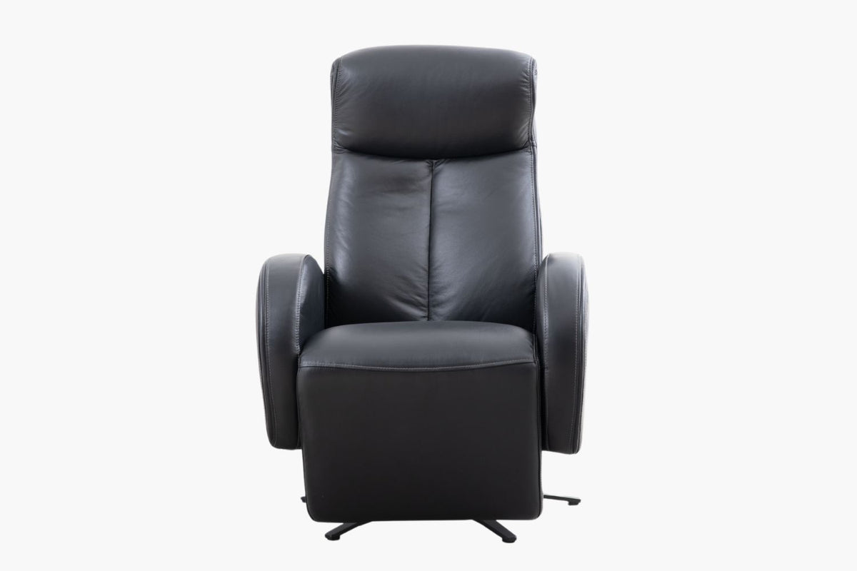 Holland Leather Recliner Armchair - Liquorice