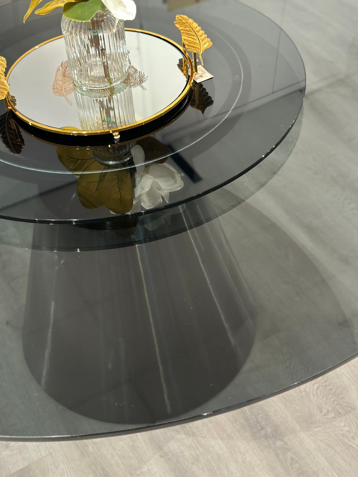 Cruz Glass Top Dining Table - Ex Display