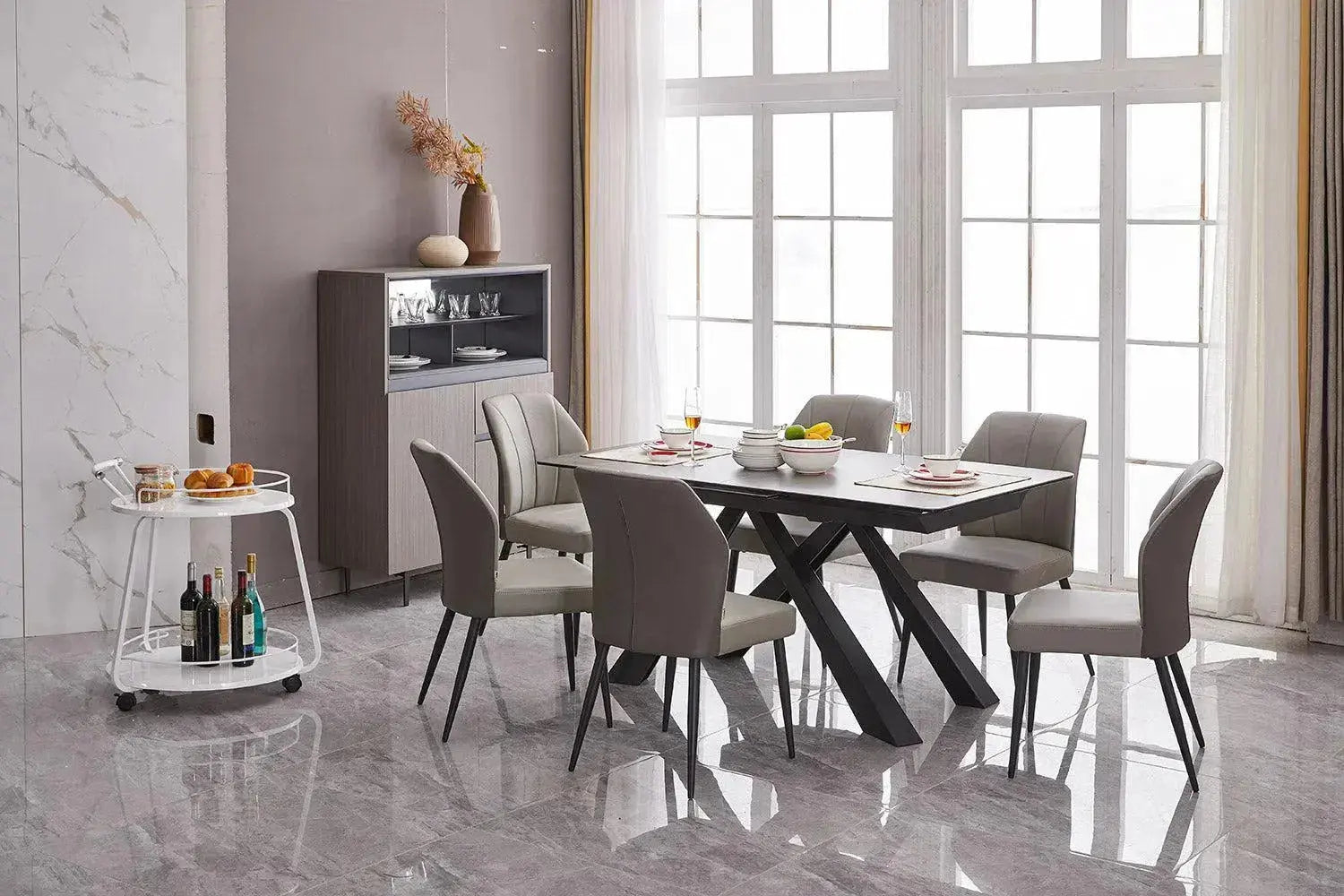 Adore Home Living Joy Ceramic Top Dining Table