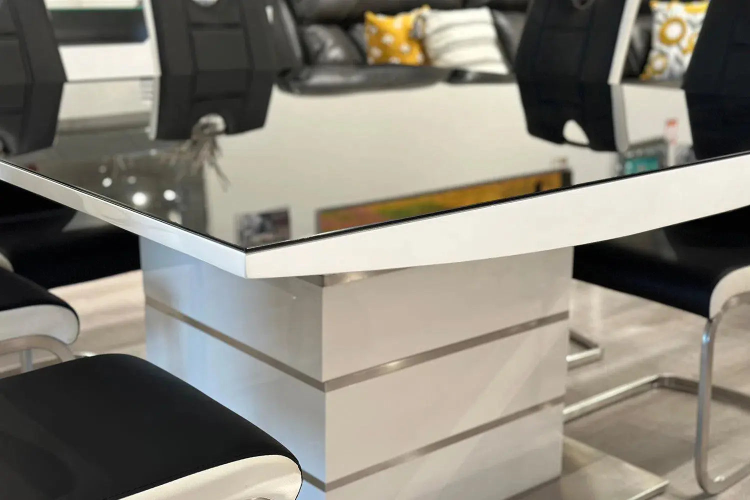 Kingley Glass Top Dining Table Adore Home Living