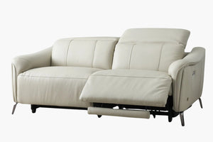 Knight Full Leather Electric Recliner Suite - Cream