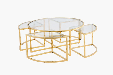 Lawson Round Coffee Table - Gold - Adore Home Living - Coffee Table - bd2024, blknov2024, coffee, coffee table, sale