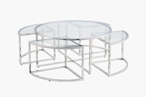 Lawson Round Coffee Table - Silver - Adore Home Living - Coffee Table - bd2024, blknov2024, coffee, coffee table, sale