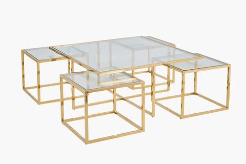 Lawson Square Coffee Table - Gold - Adore Home Living - Coffee Table - bd2024, blknov2024, coffee, coffee table, sale