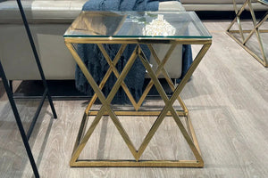 Lima Glass Lamp Table - Ex Display-Adore Home Living
