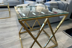Lima Glass Lamp Table - Ex Display-Adore Home Living