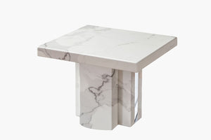 Louis Marble Lamp Table - Luxury White