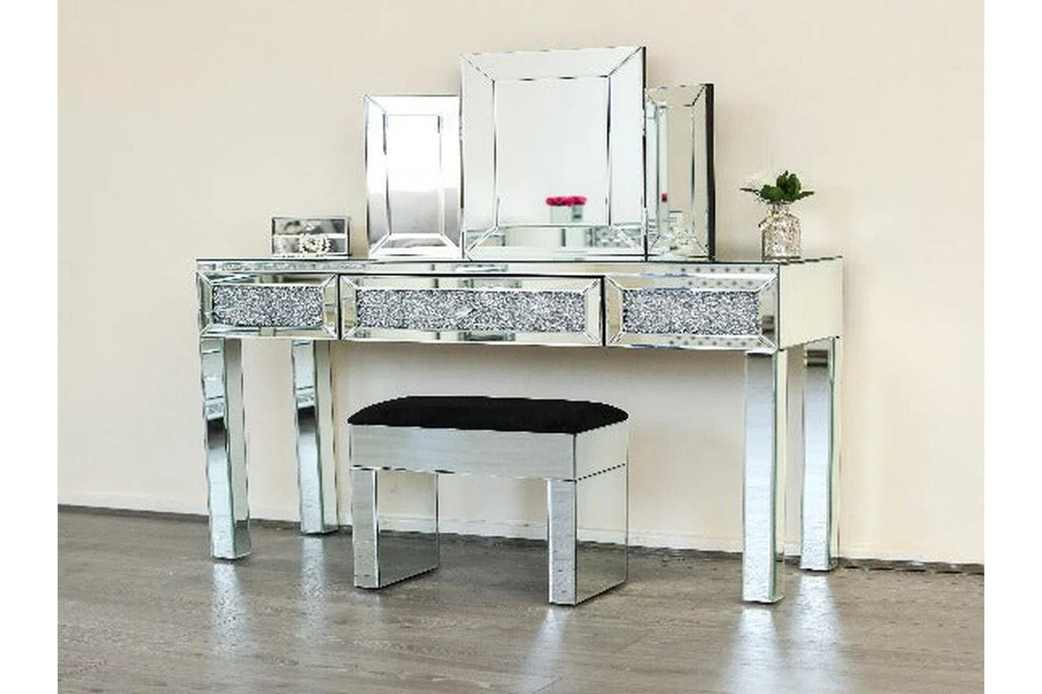 Lydia Dressing Table with Stool-Adore Home Living