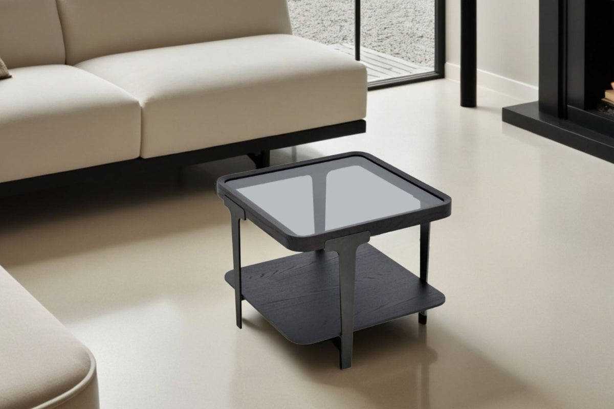 Massimo Glass Top Side Table