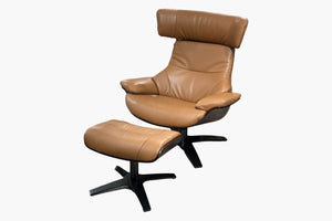 Mendoza Recliner Chair with Ottoman - Black