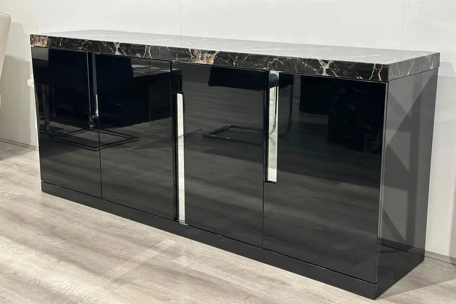 Adore Home Living Monaco High Gloss and Marble Top Buffet