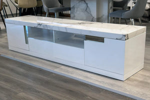 Monaco High Gloss and Marble Top TV Unit-Adore Home Living