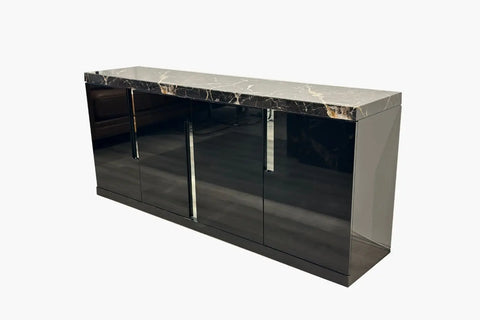 Monaco High Gloss and Marble Top Buffet - Black - Adore Home Living - Buffet - bd2024, buffet table, High Gloss, marble, springsale2024