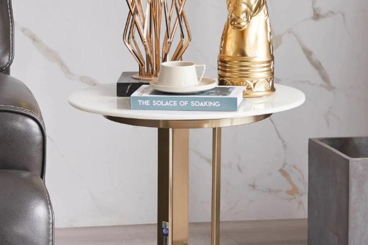 Panoz Marble Top Lamp Table 