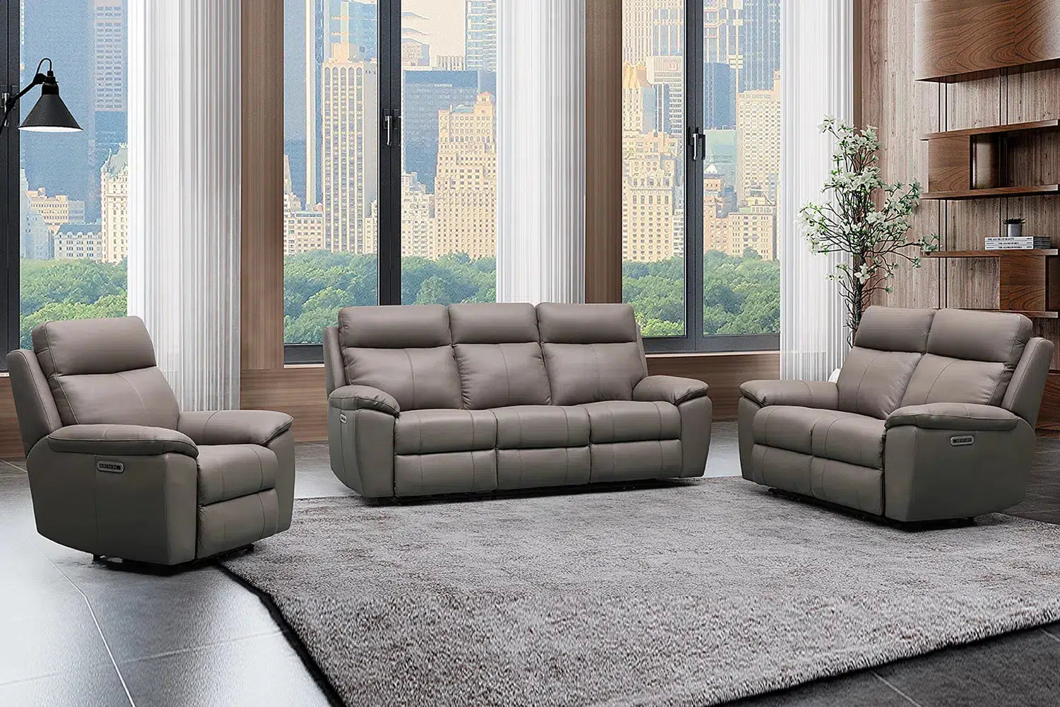 Paterson Full Leather Recliner Suite-Adore Home Living