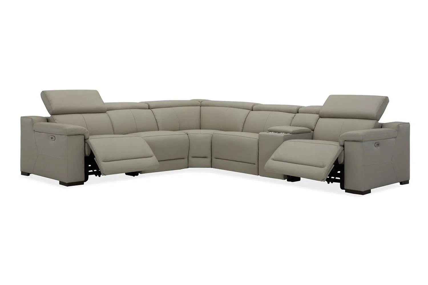 Kuka paisley leather power reclining best sale sectional sofa with power headrests