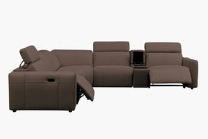 Rojas Leather Modular Lounge - Mocha