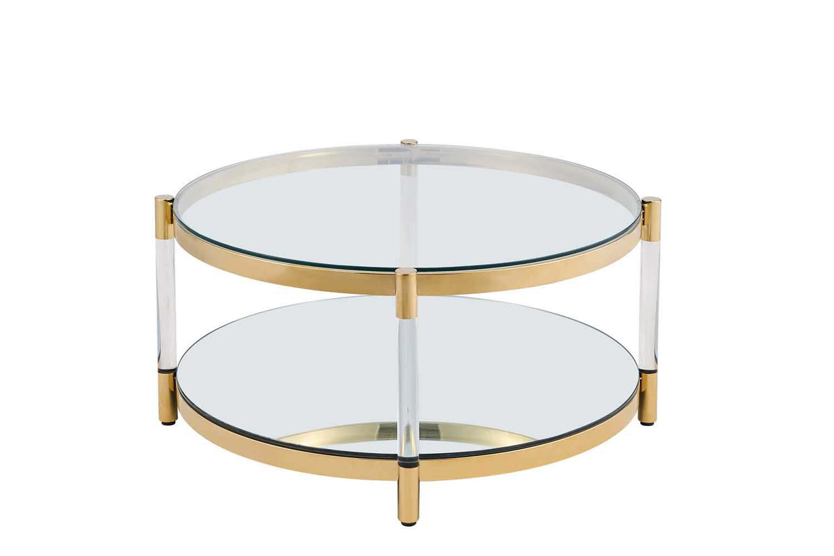 Ryder Glass Top Coffee Table - Silver